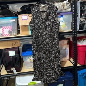 Studio I Brown & White Polka Dot Midi or Maxi Dress